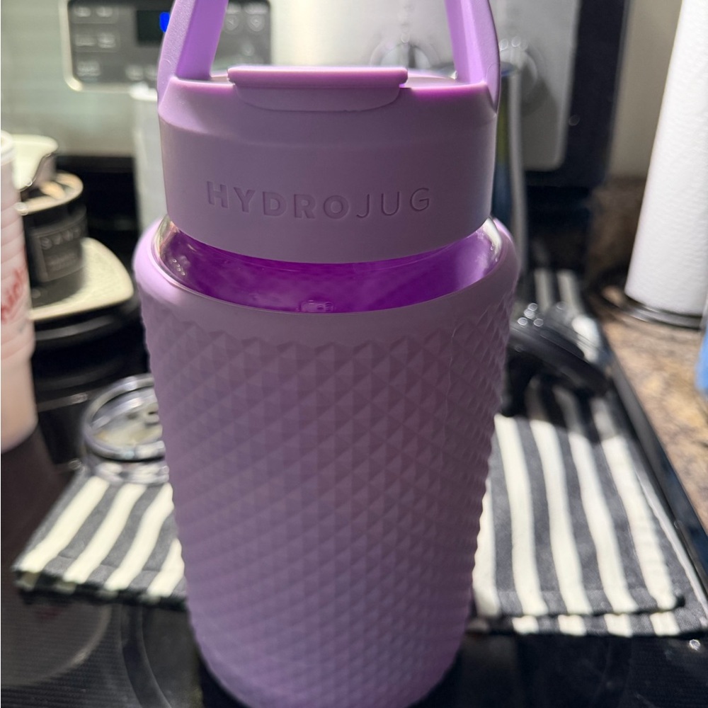 HydroJug Lavender Studded Glass Water Bottle with Carry Handle